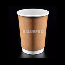 Load image into Gallery viewer, Valuepac Double Wall Paper Cup for Hot Drink or Coffee 8oz (Kraft)