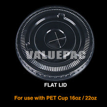 Load image into Gallery viewer, Valupac PET Plastic Flat Lid for Pet Cup 16oz and 22oz