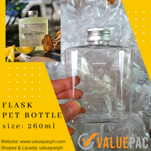 Load image into Gallery viewer, Valuepac Pet Bottle Flat Flask with Aluminum Lid
