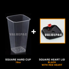 Load image into Gallery viewer, Valuepac Square Hard Cup 16oz with Square Hard Lid Black
