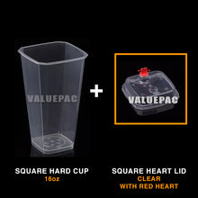 Load image into Gallery viewer, Valuepac Square Hard Cup 16oz with Square Hard Lid Clear
