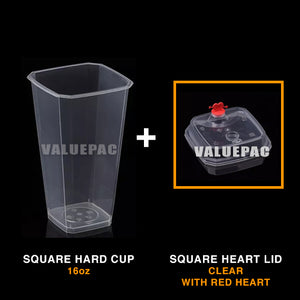 Valuepac Square Hard Cup 16oz with Square Hard Lid Clear