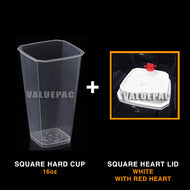 Valuepac Square Hard Cup 16oz with Square Hard Lid White