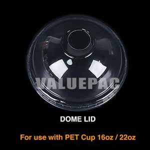 Valupac PET Plastic Dome Lid for Pet Cup 16oz and 22oz