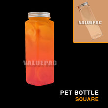 Load image into Gallery viewer, Valuepac PET Bottle Flat Square Bottle with Aluminum Lid
